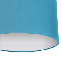 Load image into Gallery viewer, Turquoise velvet with opaque white liner lampshade