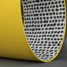 Load image into Gallery viewer, Sunshine yellow cotton with monochrome dot wallpaper lampshade