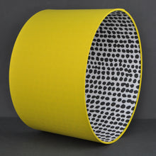 Load image into Gallery viewer, Sunshine yellow cotton with monochrome dot wallpaper lampshade